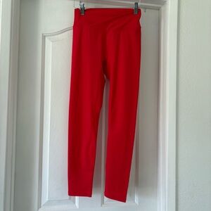 TYC Til You Collapse Red Classic Leggings Crossover Front High Waisted M Smooth